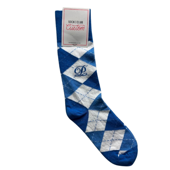 Picture of Prince Resorts Hawaii Blue Argyle Crew Style Socks