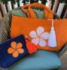 Picture of Mauna Kea Resorts DLD Terry  Classic Beach Bag (Navy/Orange)